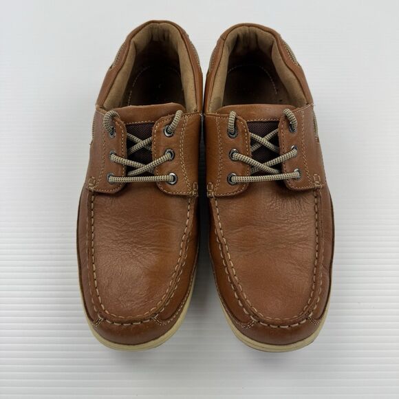 Florsheim Mens Boat Shoes Brown Leather Lace Up Casual Moc Toe Size 10.5W main image 6